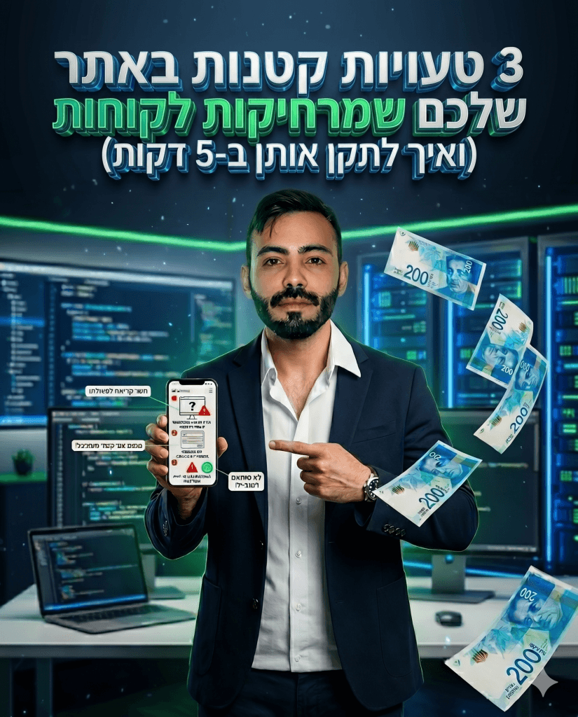 3 טעויות קטנות באתר שלכם שמרחיקות לקוחות (ואיך לתקן אותן ב-5 דקות)