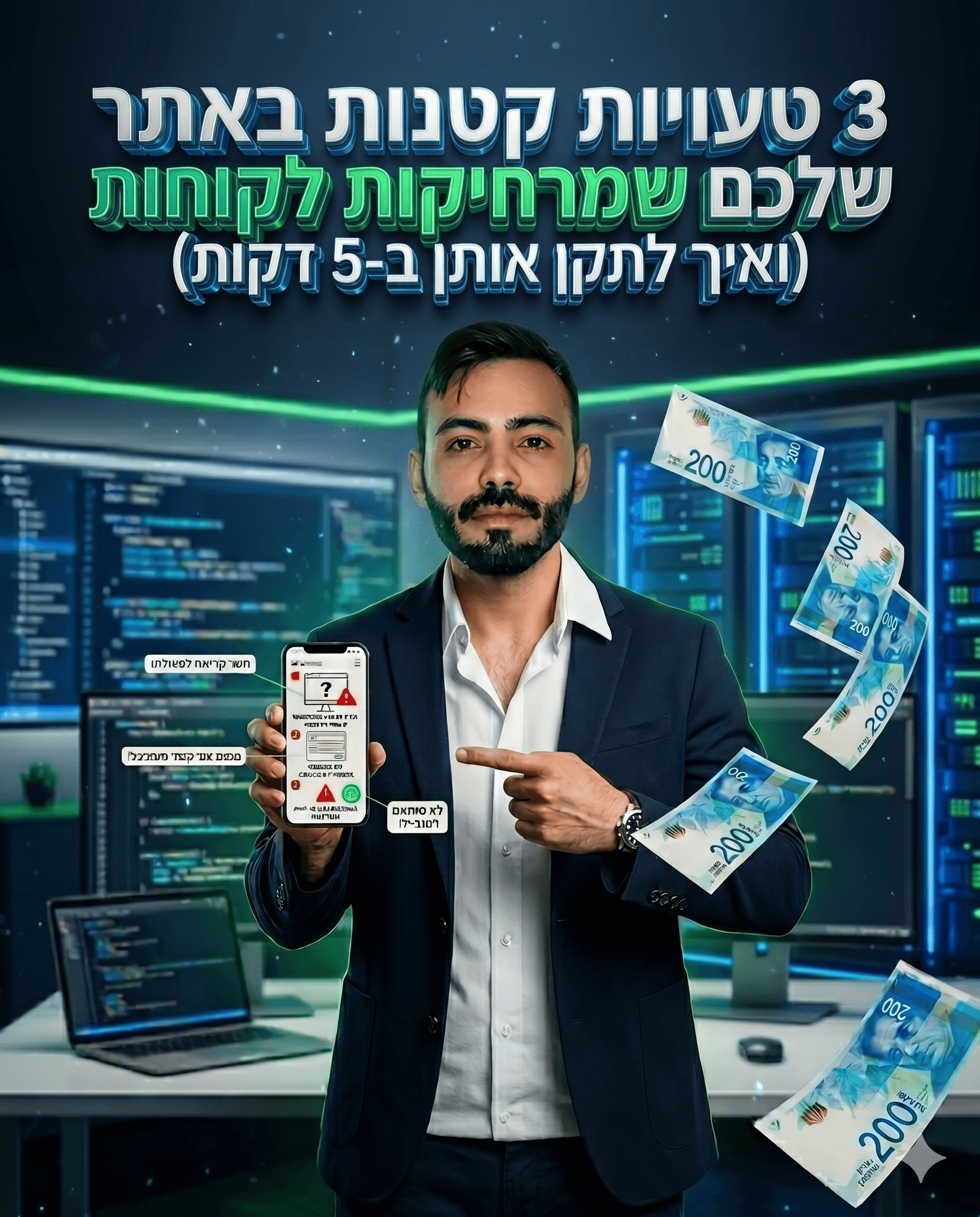 3 טעויות קטנות באתר שלכם שמרחיקות לקוחות (ואיך לתקן אותן ב-5 דקות)