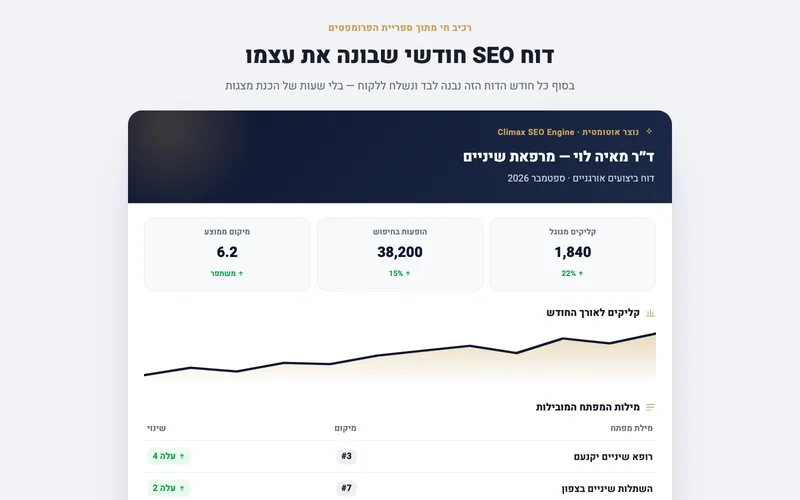 דוח SEO חודשי אוטומטי — דמו חי