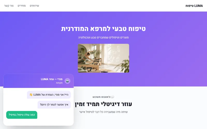 צ'אטבוט לאתר שאוסף לידים — דמו חי