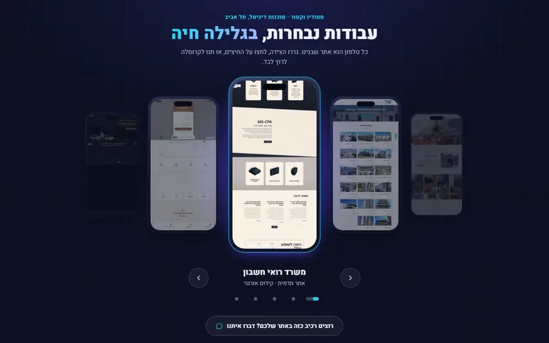 קרוסלת צילומי מסך שנגללים לבד, דמו חי