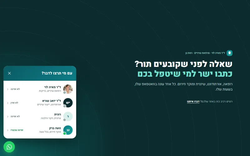 בורר נציגים בוואטסאפ, דמו חי